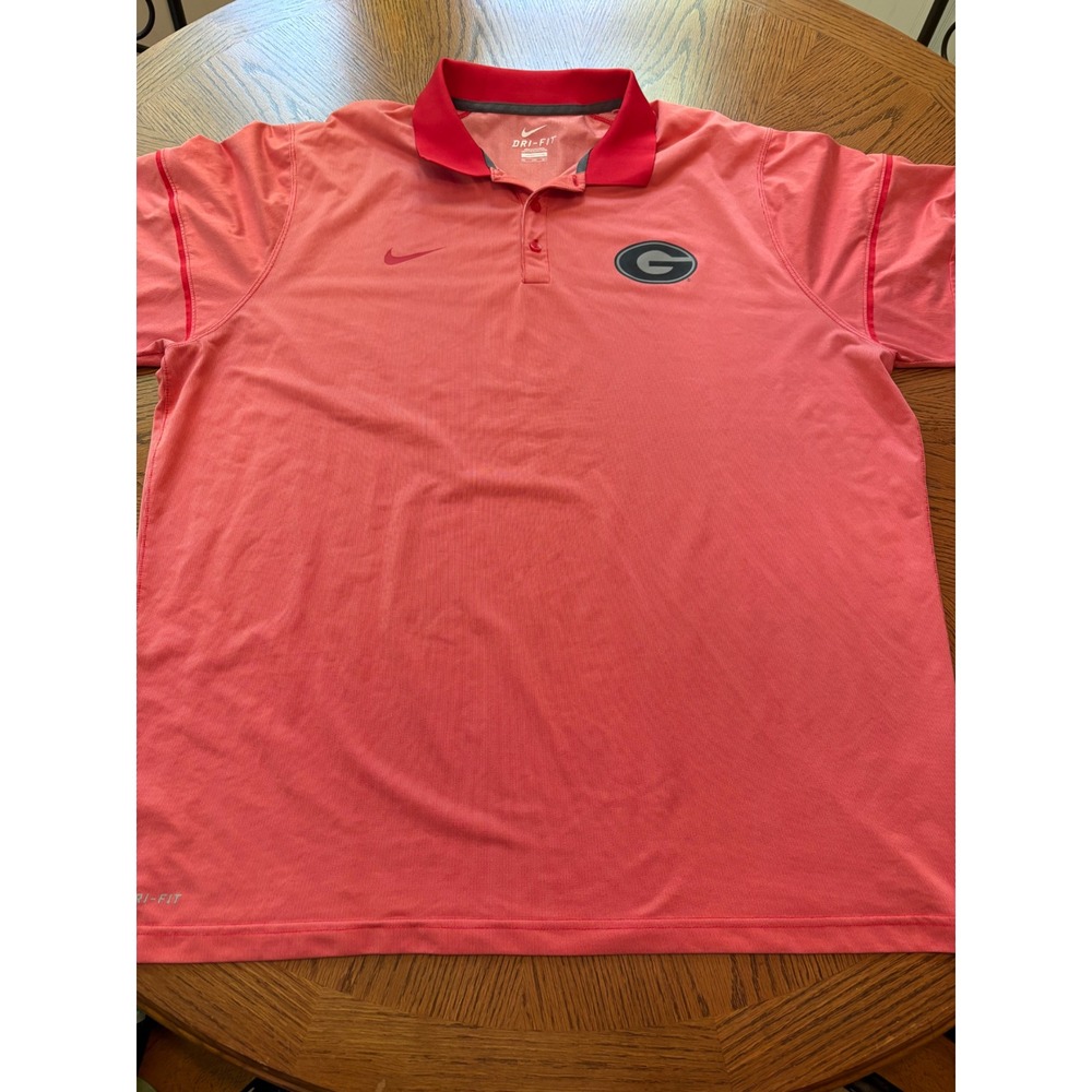 Nike Dri-FIT Mens Georgia Bulldogs Polo Shirt Red 3XL NCAA Football Logo